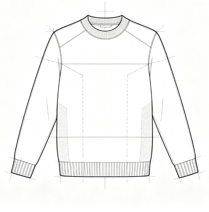 Custom men's knit sweater OEM ODM manufacturing tech pack design in sweater factory