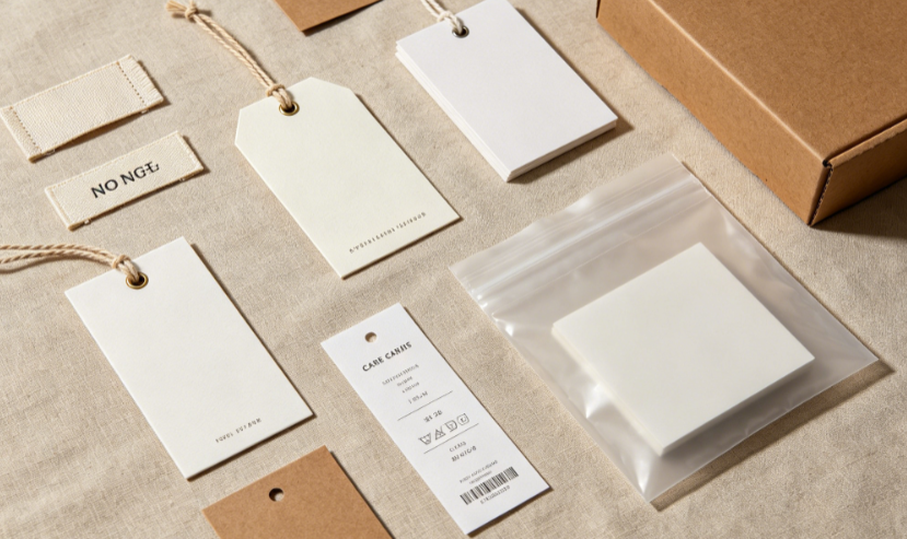 ANRONG Knit custom private label and packaging service - woven labels, hang tags, care labels and polybags for custom sweater OEM ODM orders